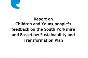 Report cover with blue speech mark, Barnsley Healthwatch logo and title