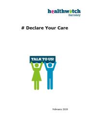 symbol of a female coloured green and male coloured blue holding up a banner saying talk to us